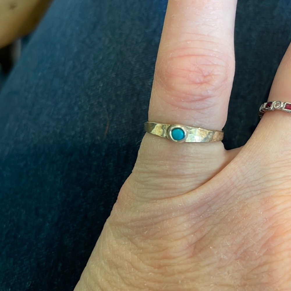 Handmade turquoise ring size 3.6